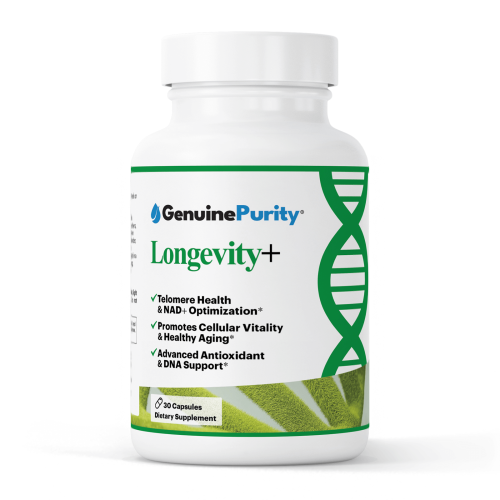 GenuinePurity® Longevity+ – 5-in-1 Anti-Aging Formula with NMN, Cycloastragenol, CoQ10, Resveratrol & Selenium